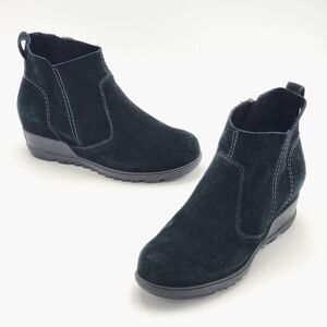 Sorel Evie Wateproof Suede Winter Platform Heel Ankle Boot Booties Black Size 8